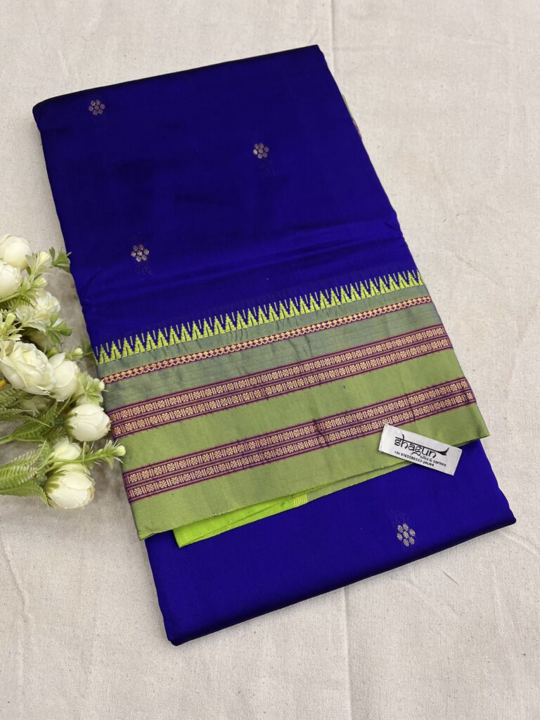 Blue Parrot Rich Pallu Narayanpet Silk Saree