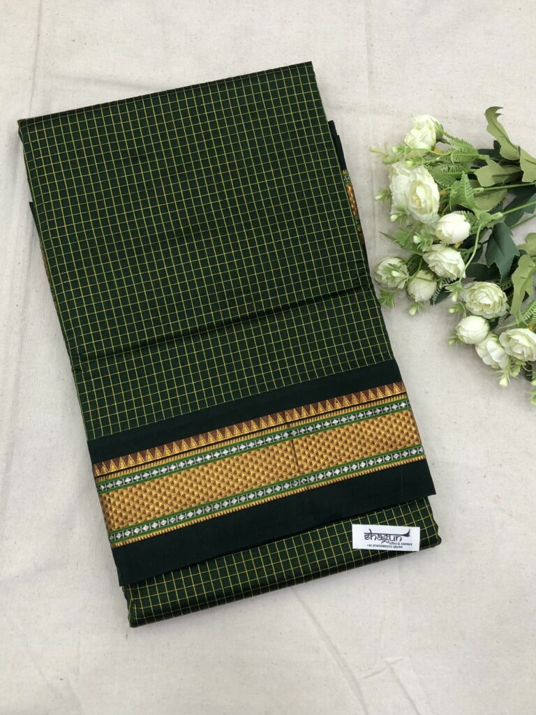 Green Garbha Resham Checks Ilkal Saree