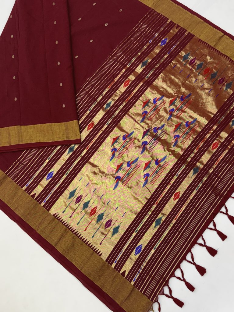 Cotton Paithani Double Pallu Saree 15