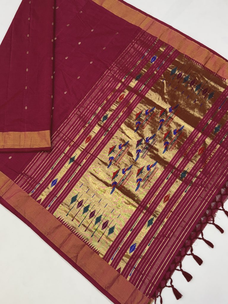 Cotton Paithani Double Pallu Saree 32