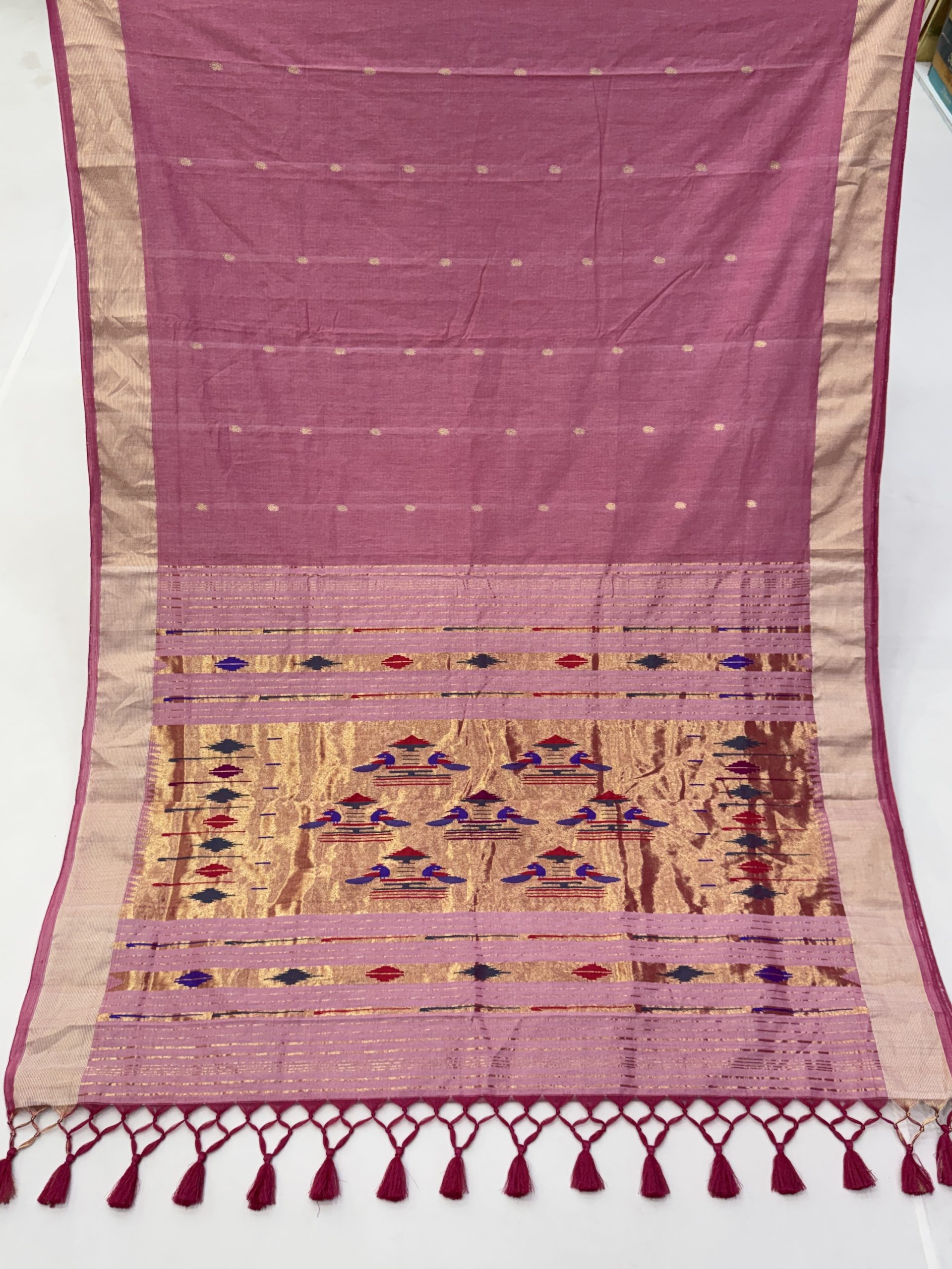 Cotton Paithani Double Pallu Saree 16