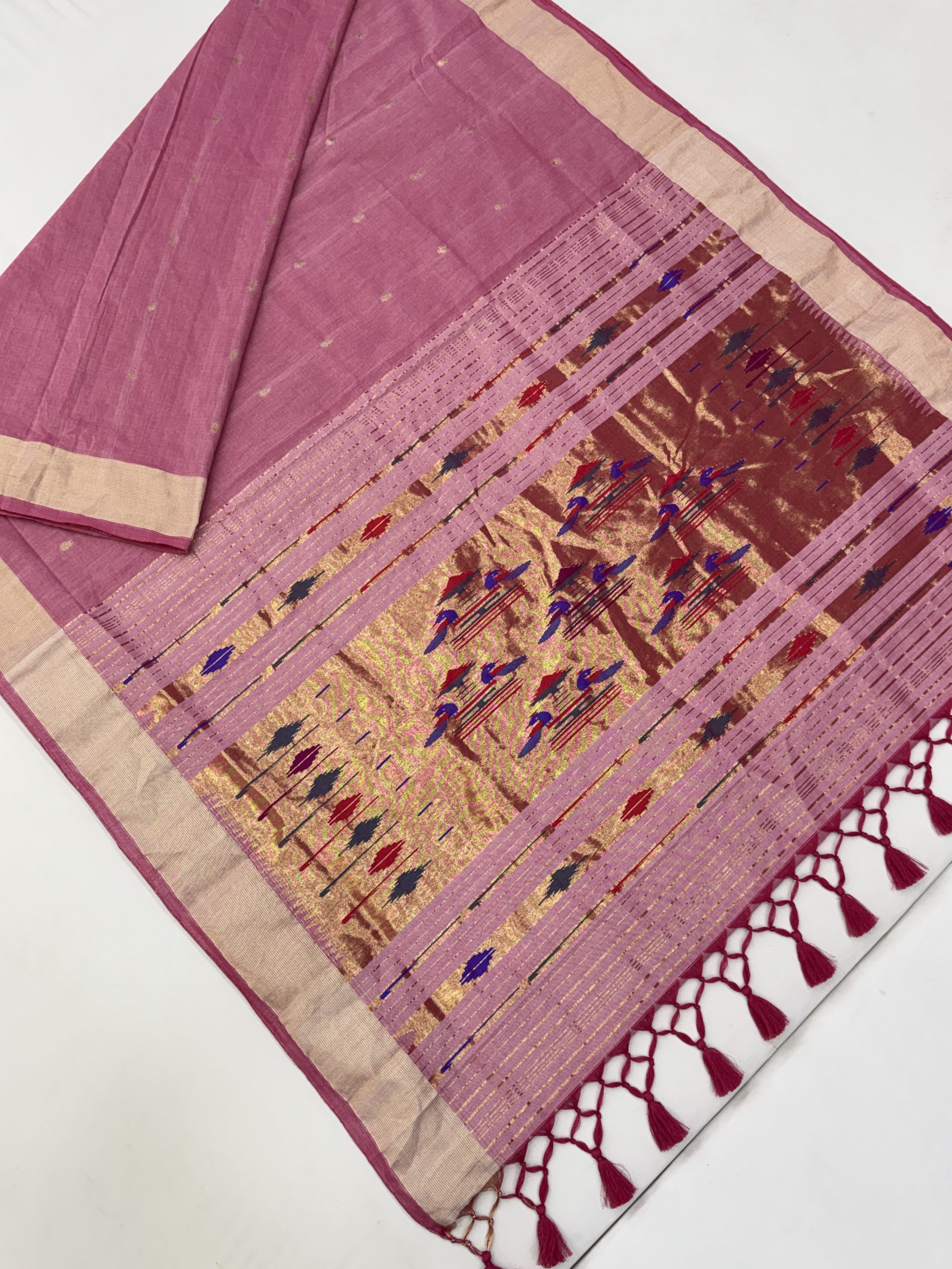 Cotton Paithani Double Pallu Saree 16