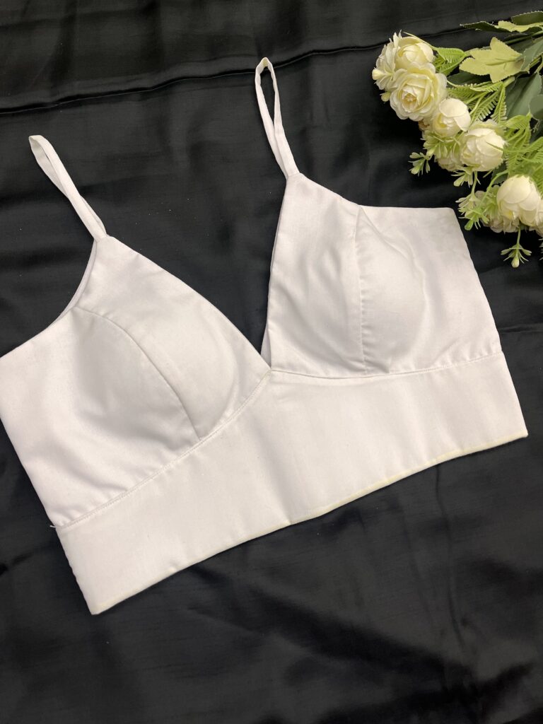 White Padded Bralette Croptop Blouse