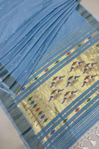 Cotton Paithani Double Pallu Saree 21