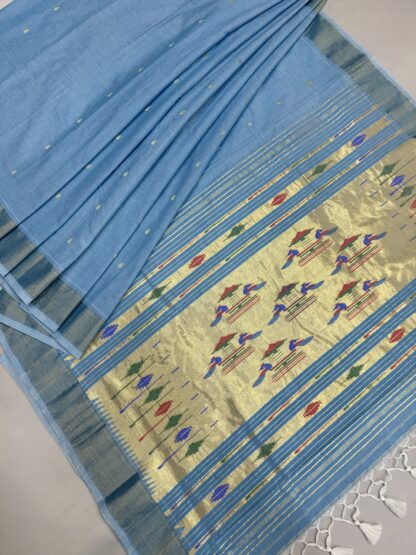 Cotton Paithani Double Pallu Saree 21