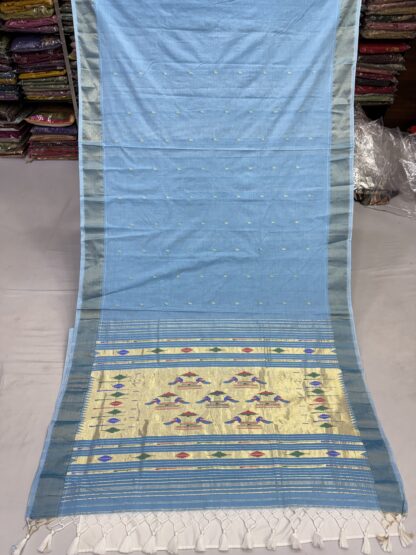Cotton Paithani Double Pallu Saree 21