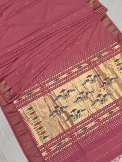 Cotton Paithani Double Pallu Saree 16
