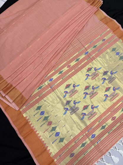 Cotton Paithani Double Pallu Saree 7