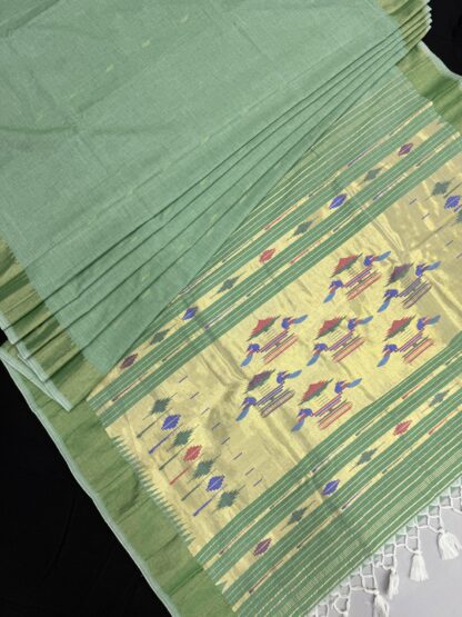 Cotton Paithani Double Pallu Saree 23