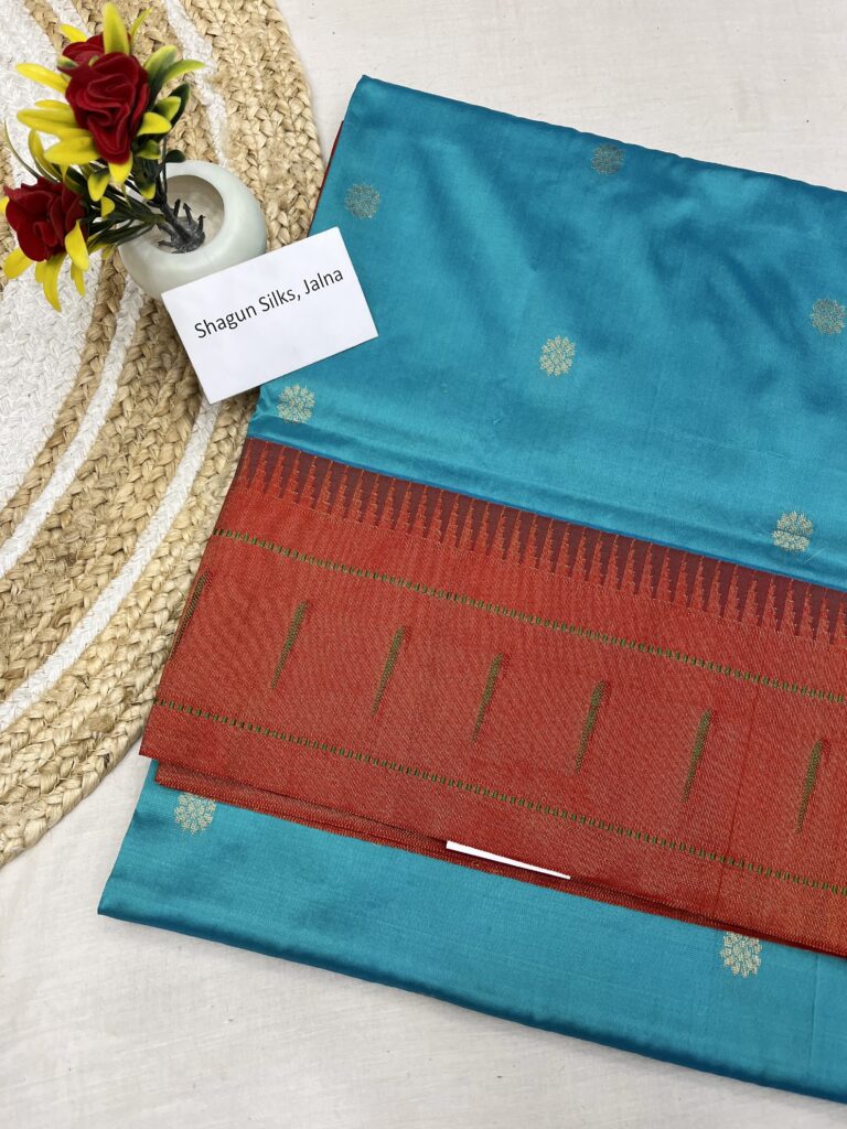 Peacock Rama Muniya Paithani Pure Silk Saree