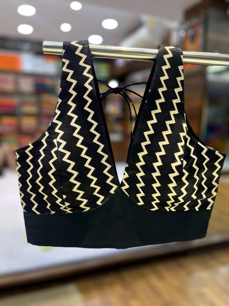 Zig Zag Modal Silk Sleeveless Blouse