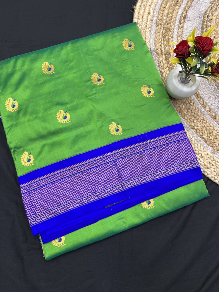 Mor Butta Pure Silk Paithani Saree 03
