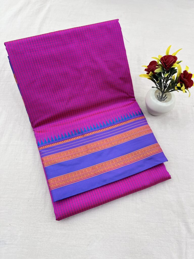 Narayanpet Pure Silk Checks Saree 04
