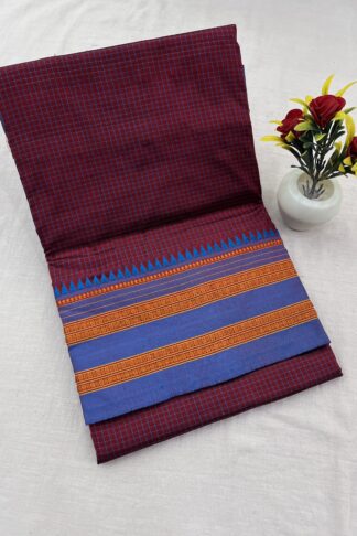 Narayanpet Pure Silk Checks Saree 08