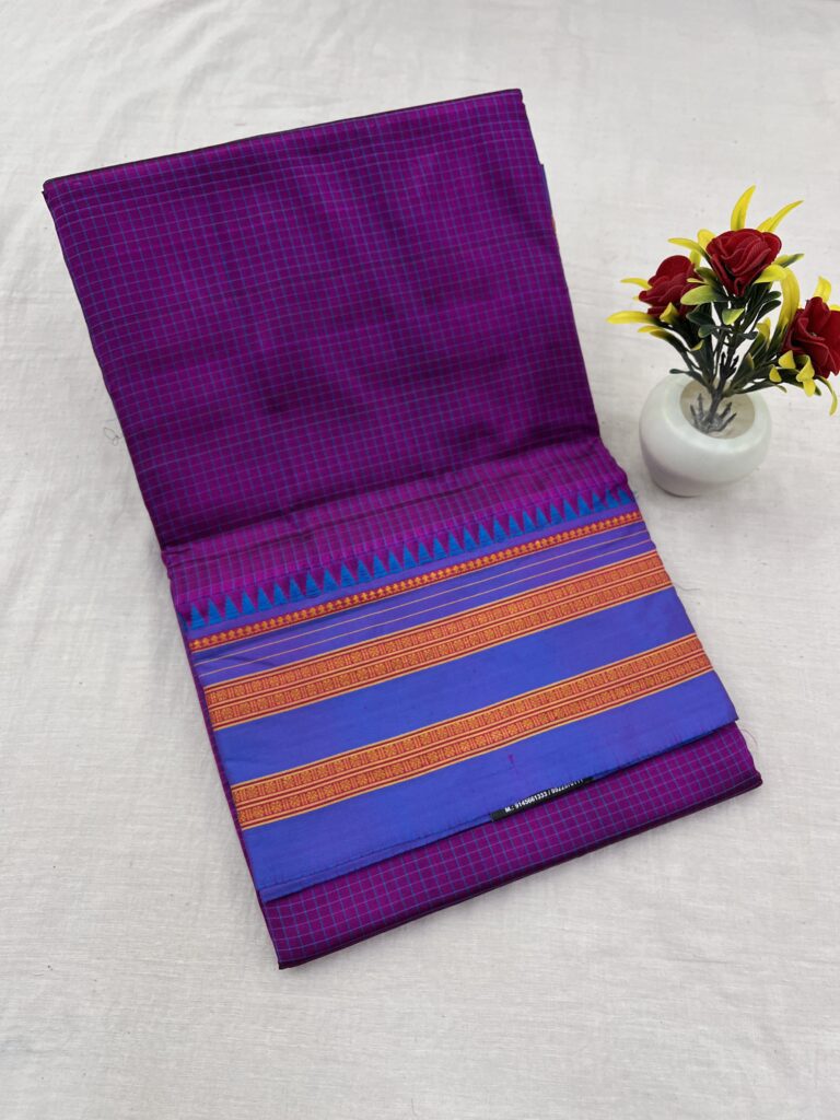 Narayanpet Pure Silk Checks Saree 06