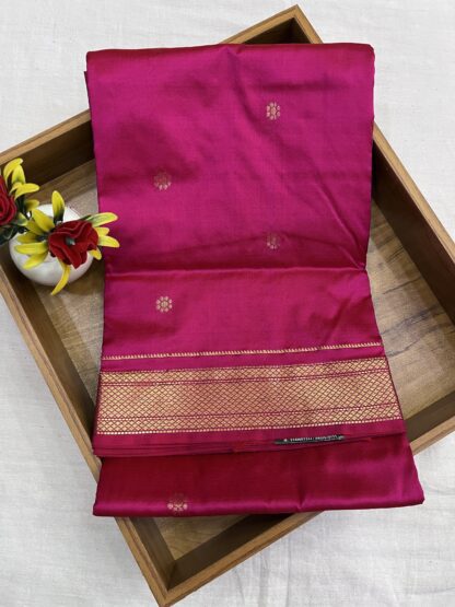Rani Pink Rajmata Paithani Pure Silk Saree