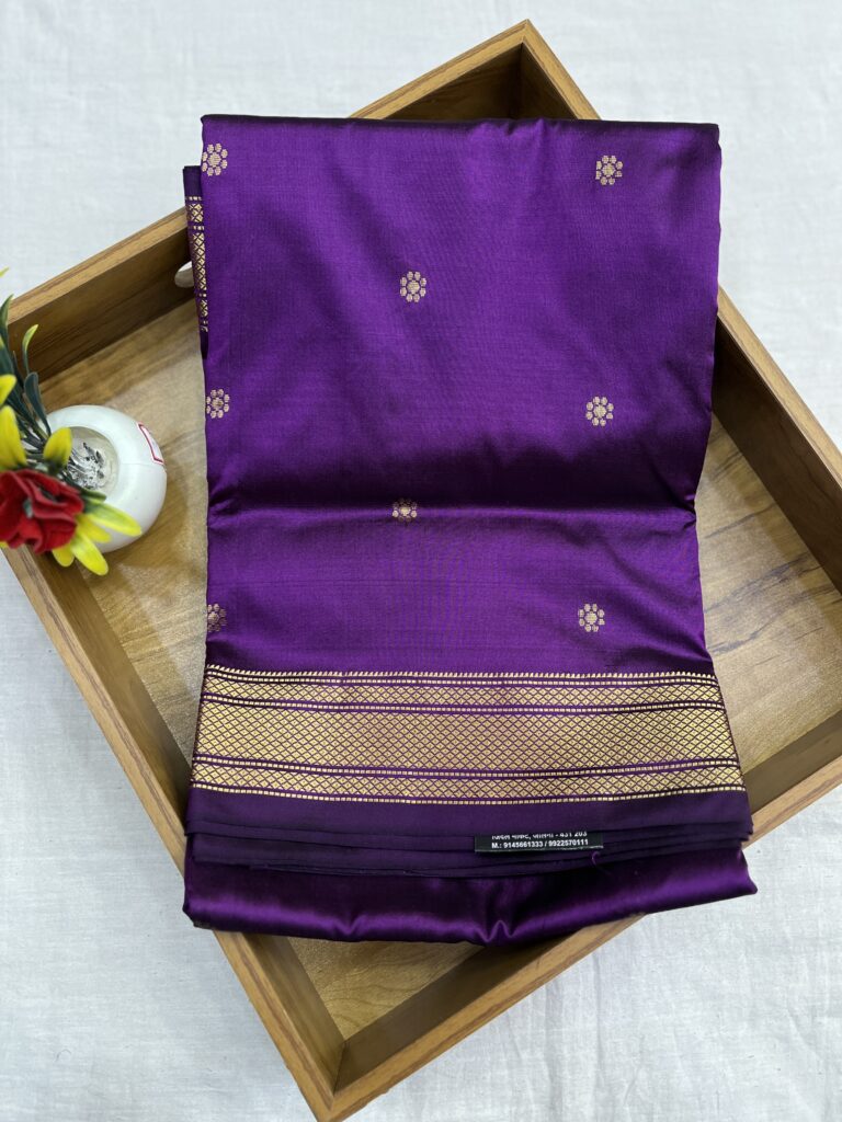 Purple Rajmata Paithani Pure Silk Saree
