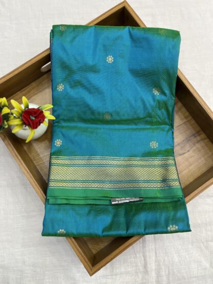 Sky Green Rajmata Paithani Pure Silk Saree