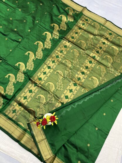 Green Rajmata Paithani Pure Silk Saree