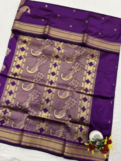 Purple Rajmata Paithani Pure Silk Saree