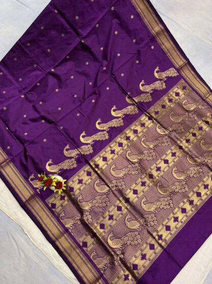 Purple Rajmata Paithani Pure Silk Saree