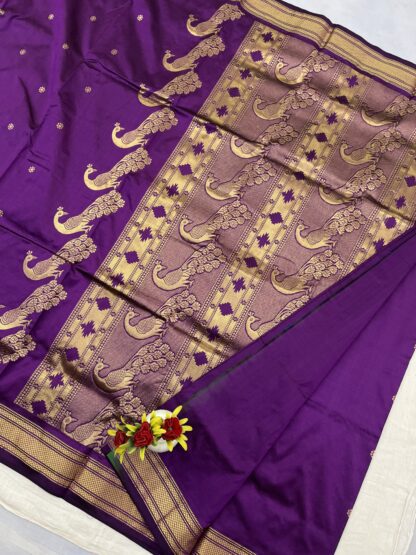 Purple Rajmata Paithani Pure Silk Saree