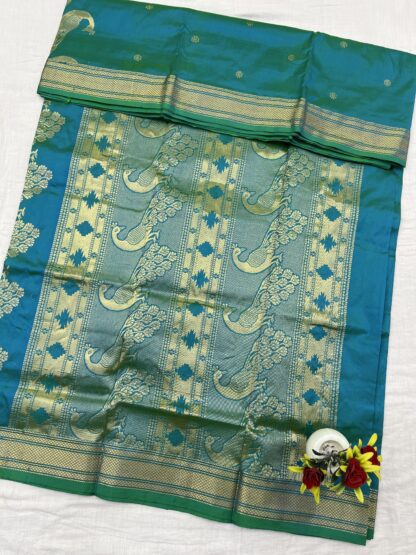 Sky Green Rajmata Paithani Pure Silk Saree