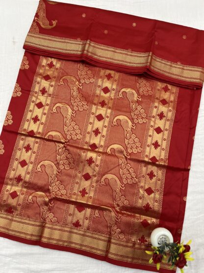 Red Rajmata Paithani Pure Silk Saree