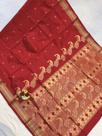 Red Rajmata Paithani Pure Silk Saree