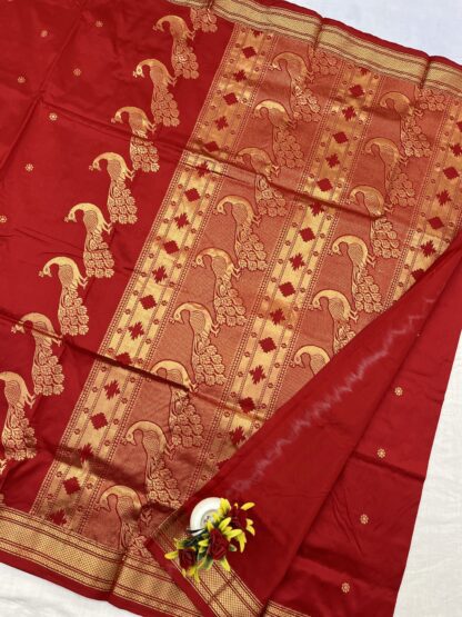 Red Rajmata Paithani Pure Silk Saree