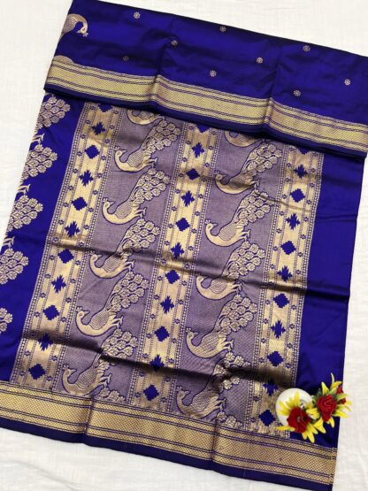 Royal Blue Rajmata Paithani Silk Saree