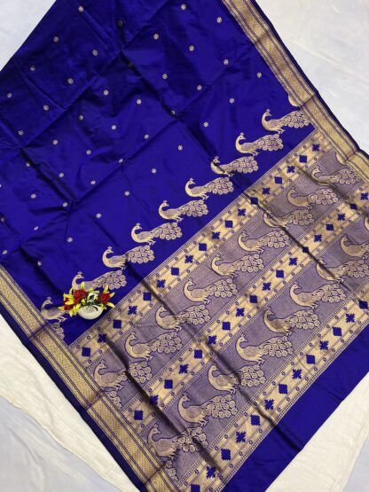 Royal Blue Rajmata Paithani Silk Saree