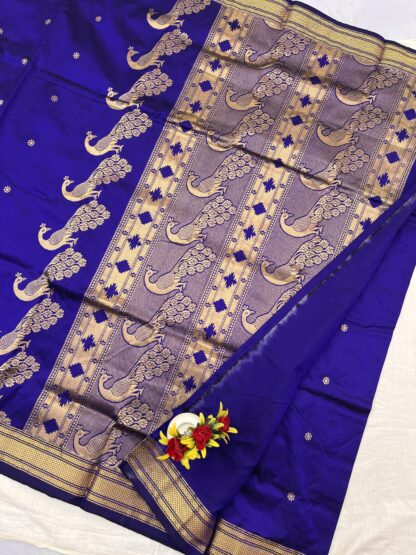 Royal Blue Rajmata Paithani Silk Saree