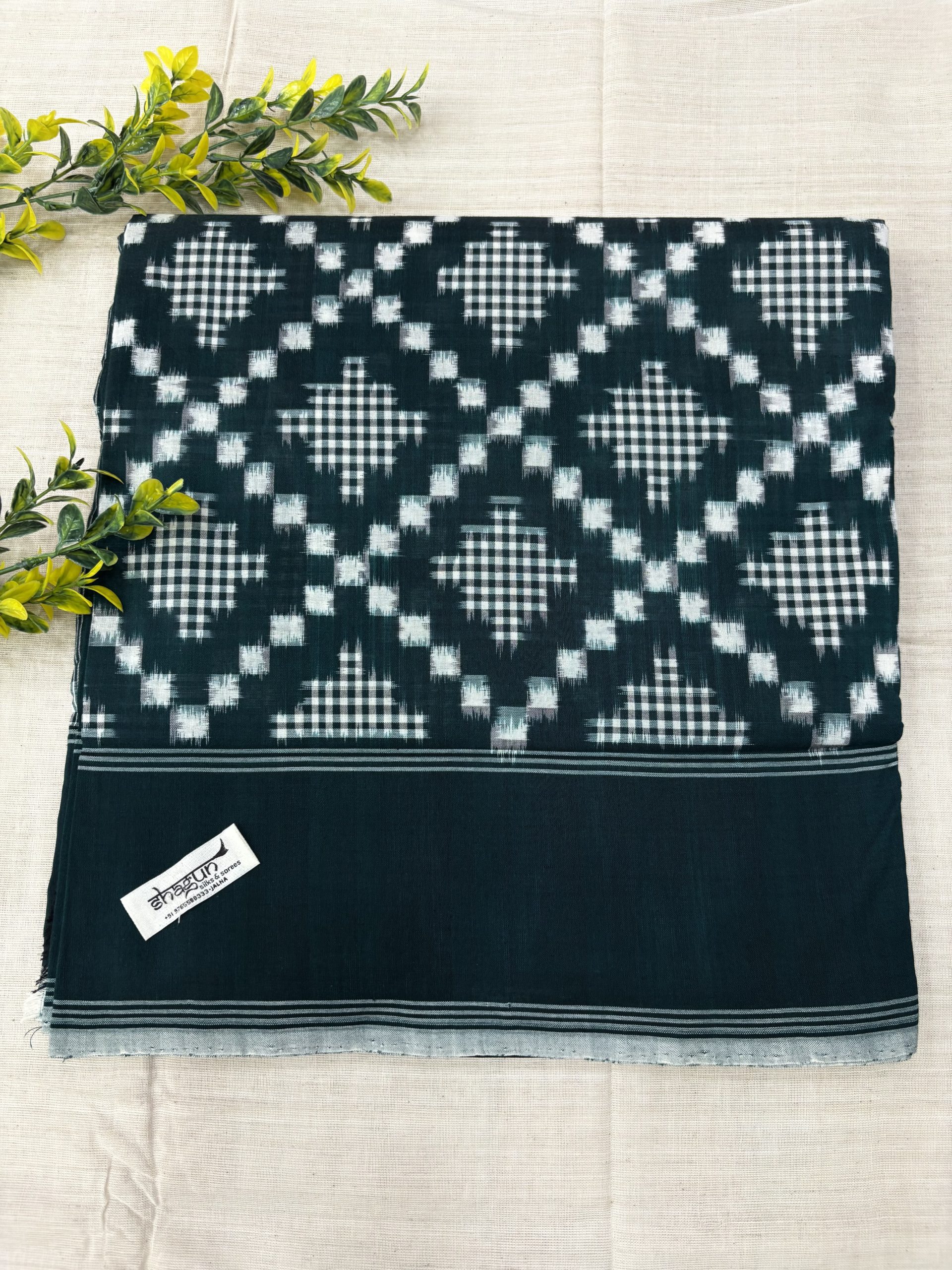 Greeny Telia Rumal Cotton Saree